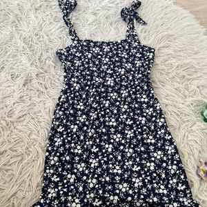 Navy blue urban outfitters Ballina Tie-Shoulder Mini Dress